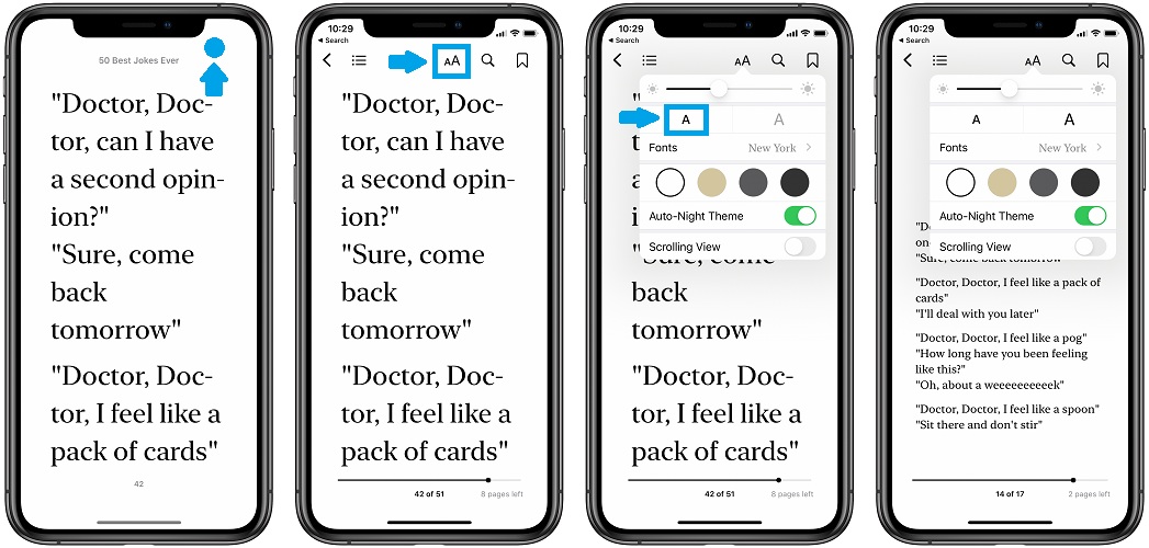 How To Change Font Size And Fix Layout In Books For Ios