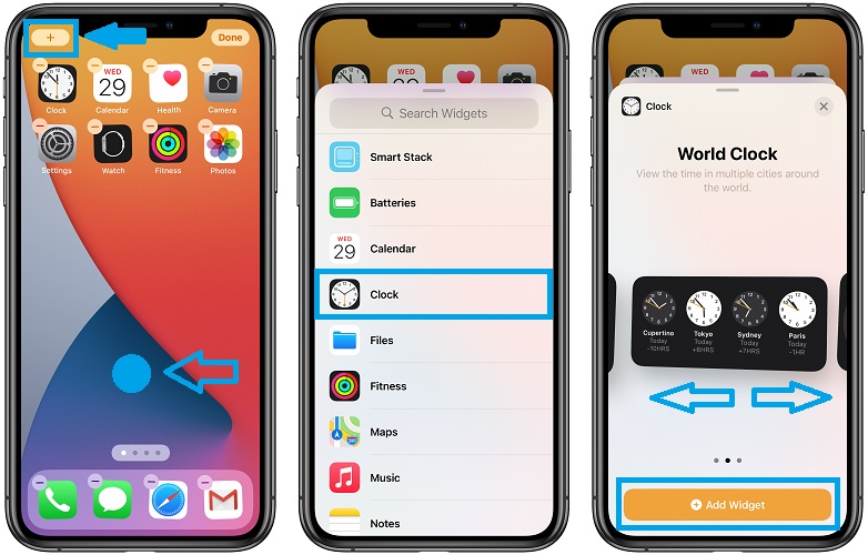 How To Use The iPhone Home Screen Clock Widget (iOS 14)