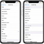 list of available Back Tap quick actions in iOS 14