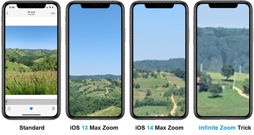 iOS 13 vs iOS 14 max zoom comparison