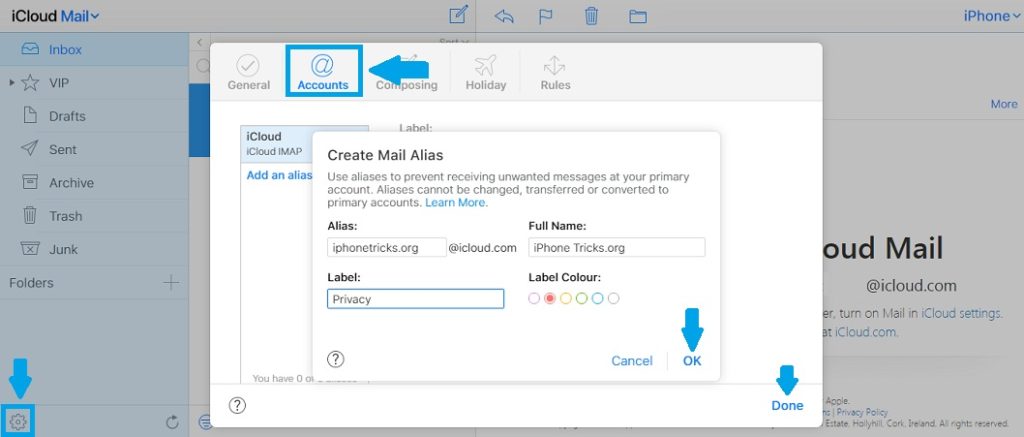 how to create new icloud mail alias