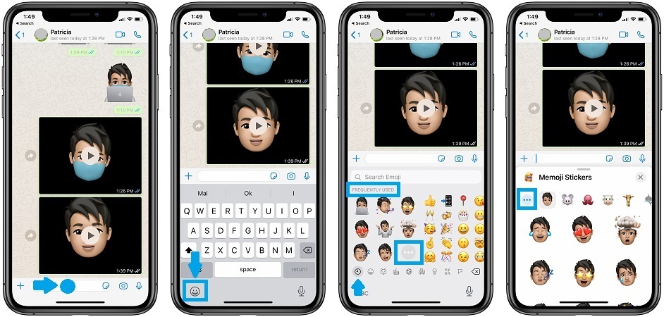 how to send Memoji stickers in WhatsApp