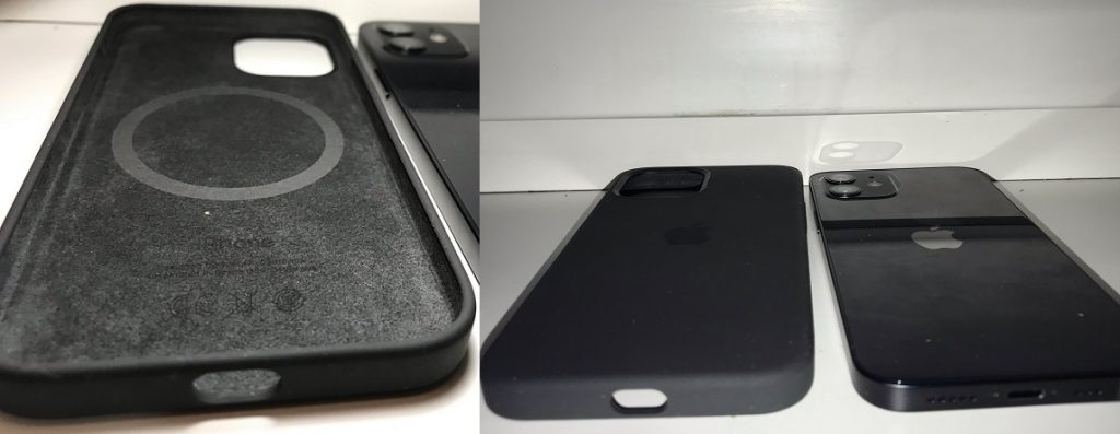 black iphone 12 silicone case without speaker holes
