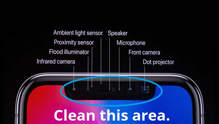 clean iPhone TrueDepth camera