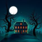 haunted house wallpaper