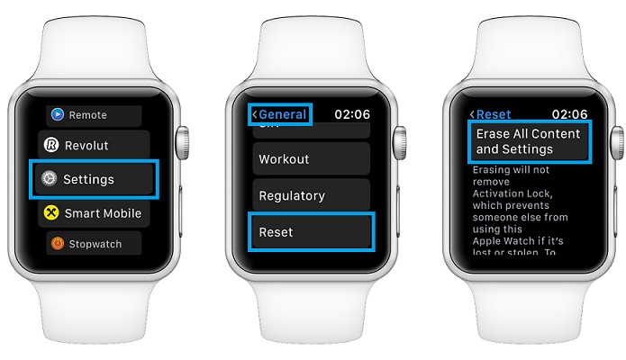 how to erase Apple Watch
