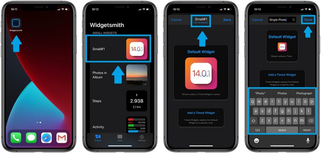 how to rename Widgetsmith widgets