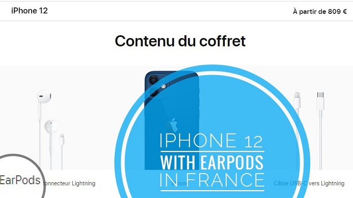 iPhone 12 sold with EarPods in France