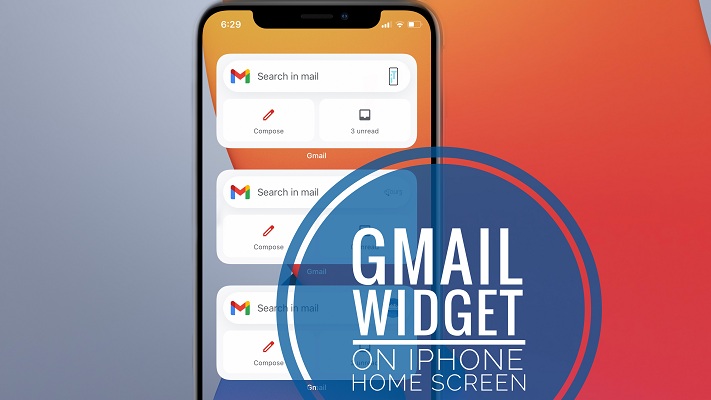 Gmail widget on iPhone Home Screen