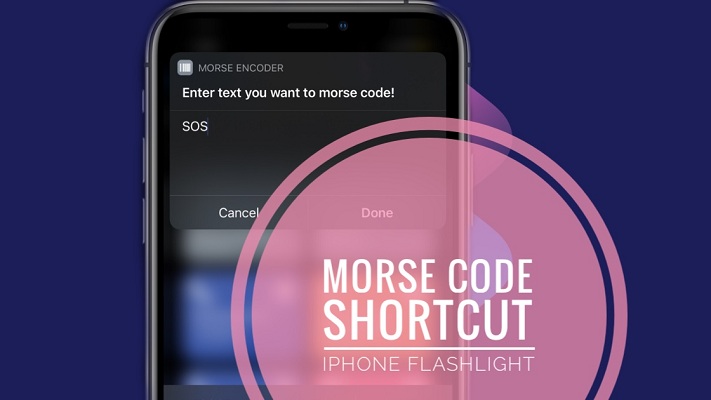 Morse Code Translator shortcut for iPhone