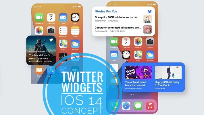 Twitter widgets for iOS 14 concept