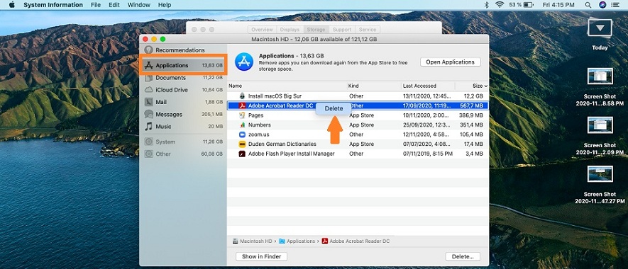 how to delete apps to free up storage on Mac