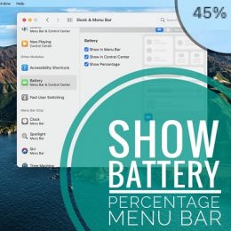 how to show battery percentage in macOS Big sur menu bar
