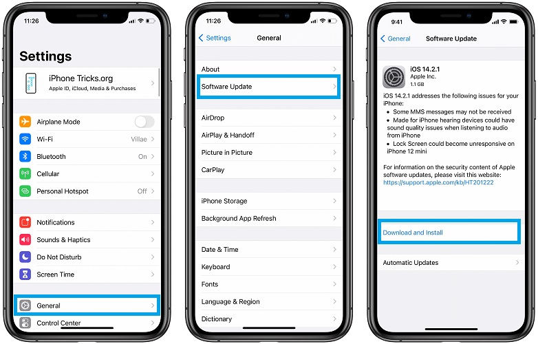 how to update to iOS 14.2.1