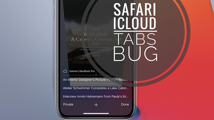 Safari iCloud tabs bug