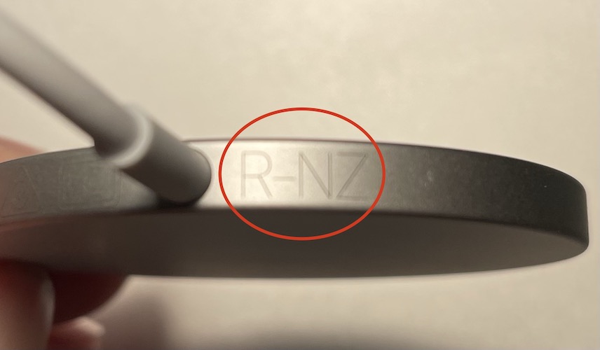 R-NZ marking on MagSafe charger
