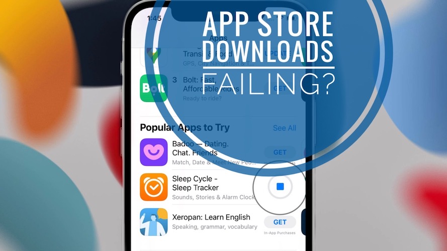 App Store download failing