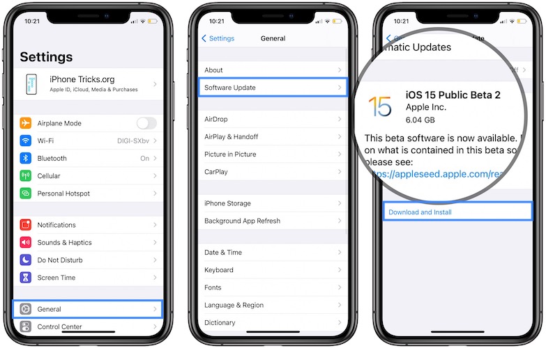 how to update to iOS 15 public beta