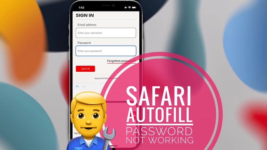 Safari Autofill Passwords not working