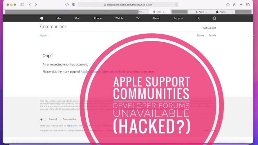 apple support forums hacked