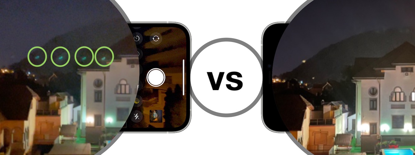 iOS 15 removes lens flares in night mode