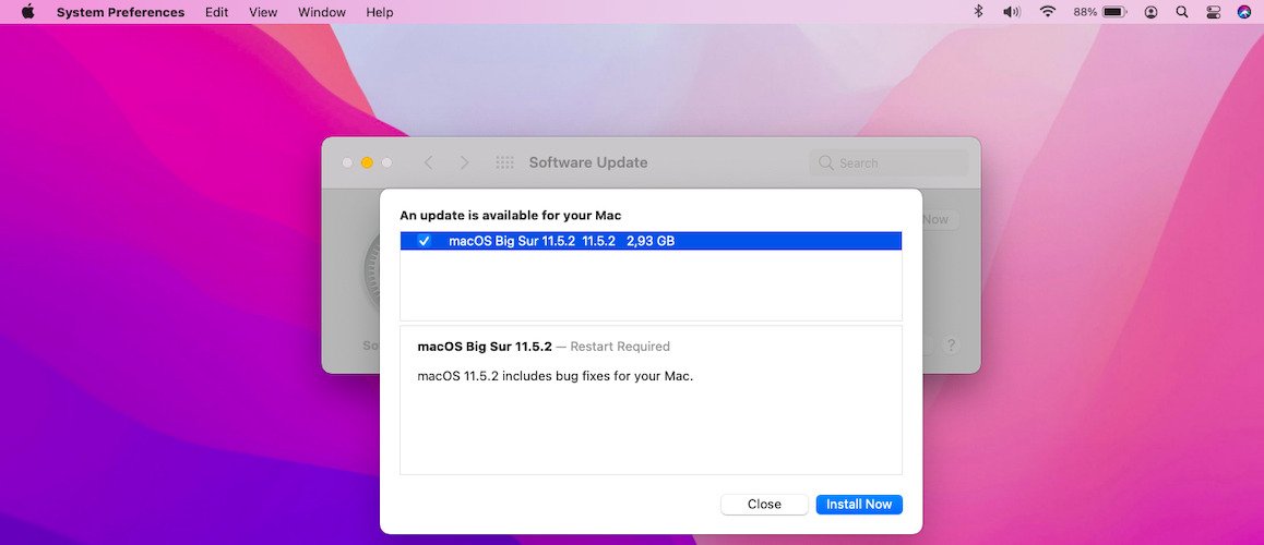macOS Big Sur 11.5.2 update notes