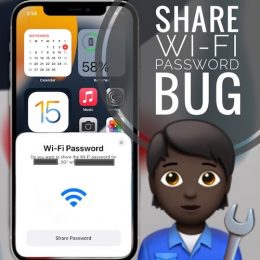 Share WiFi Password bug in iOS 15
