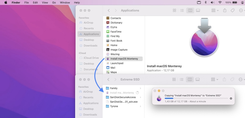 copy install macos Monterey to external ssd