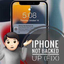 iPhone not backed up notification