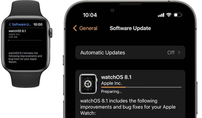 installing watchOS 8.1