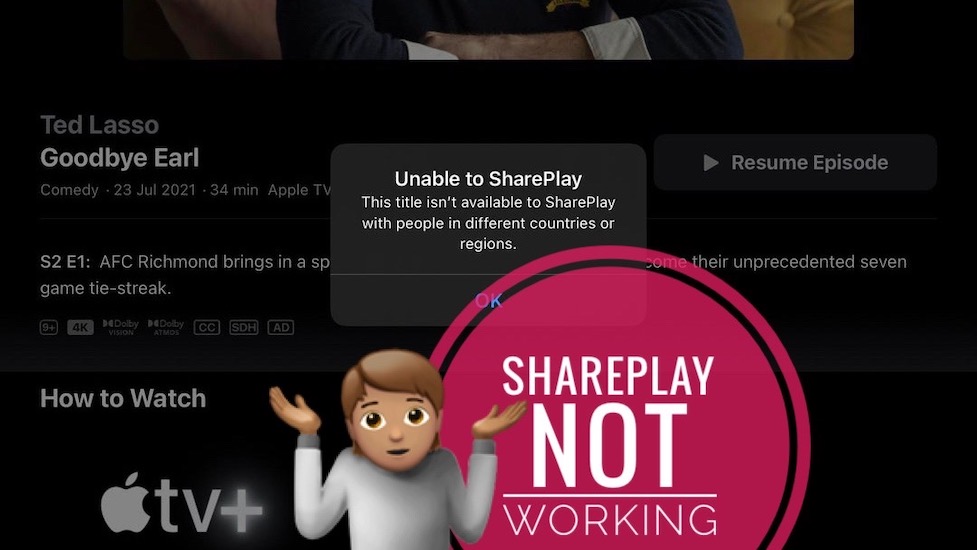 Unable to SharePlay error