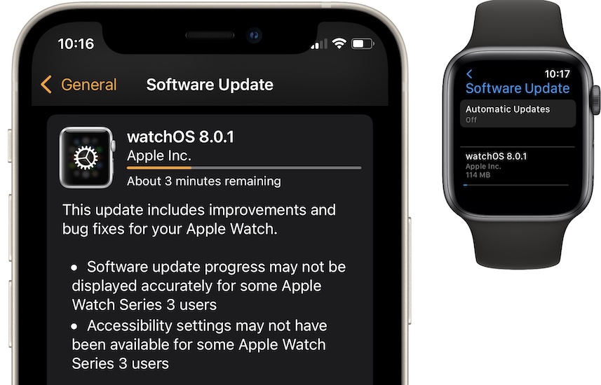 watchOS 8.0.1 bug fixes