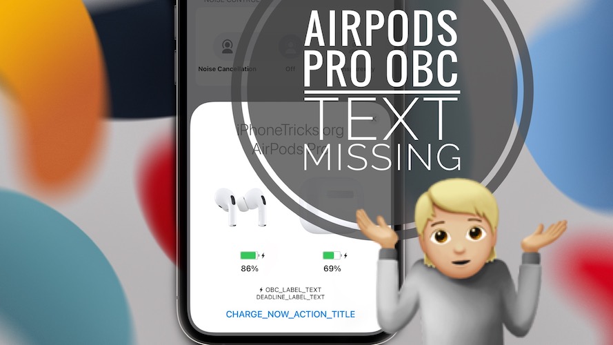 AirPods Pro Popup Text missing