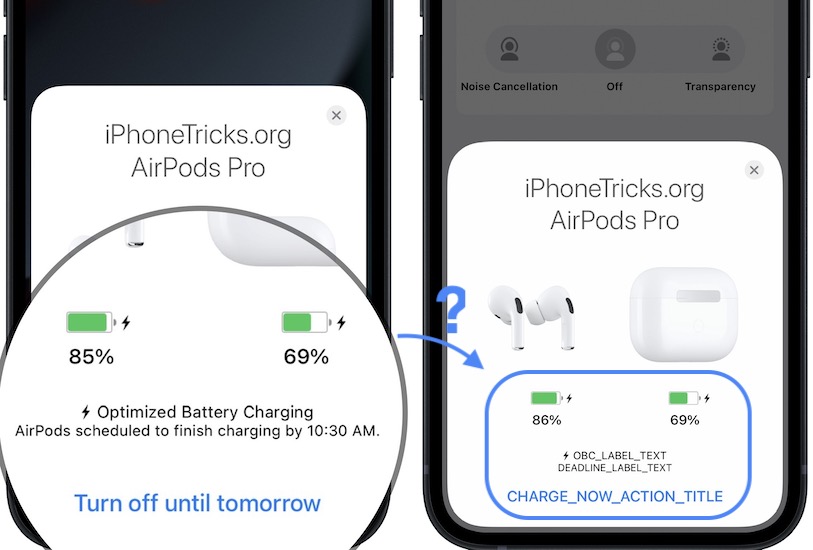 AirPods Pro turn off until tomorrow missing text