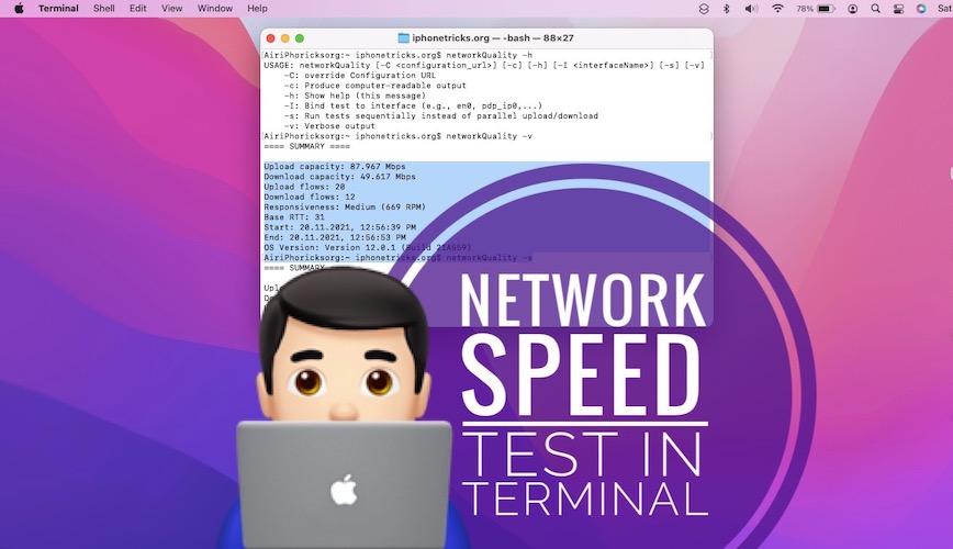 Network Speed Test in Terminal