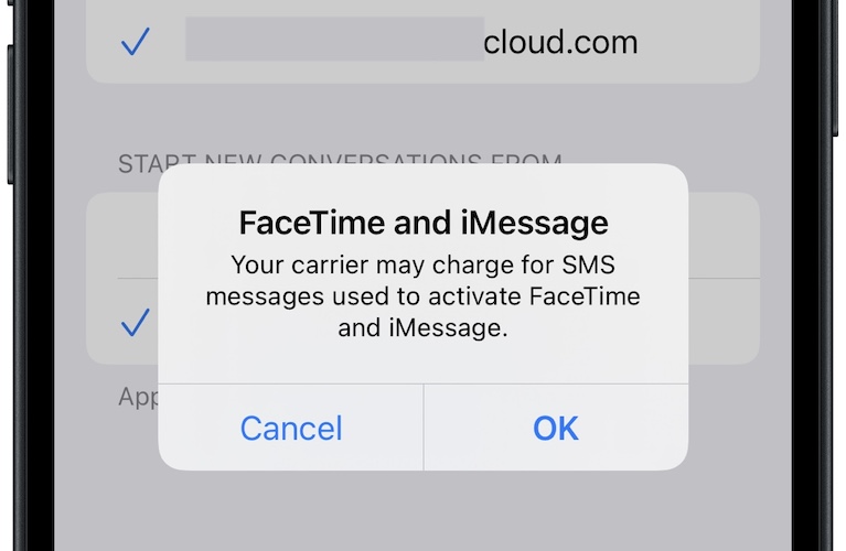 facetime and imessage activation error