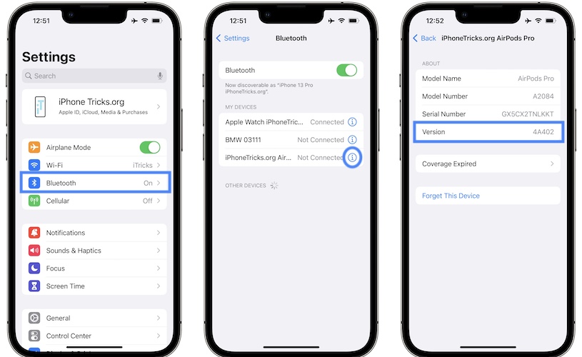 how to check AirPods Pro firmware version
