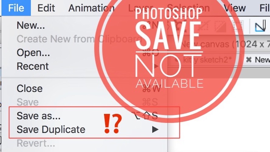 photoshop save not available in macOS Monterey