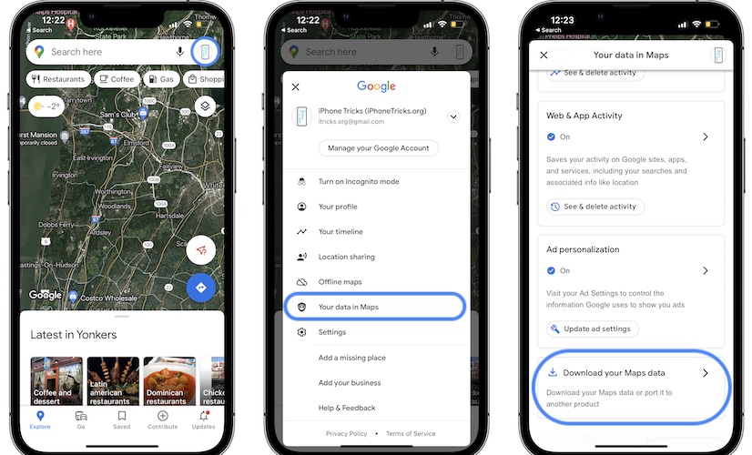 how to get significant locations in google maps