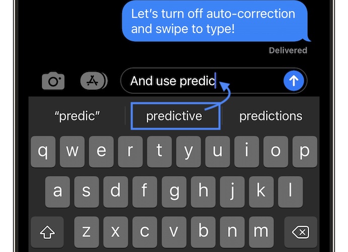 how to use predictive text keyboard