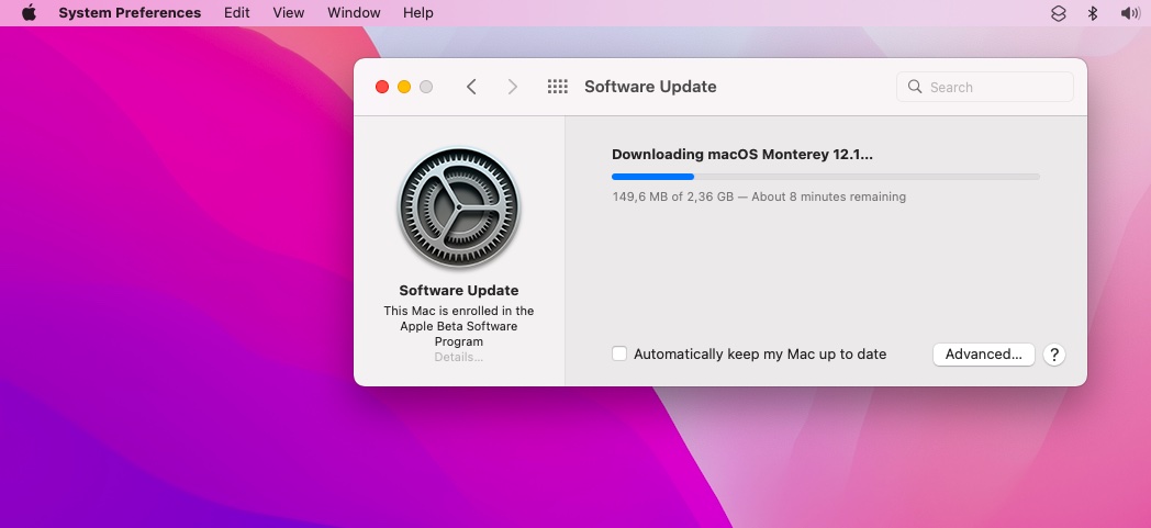 macOS Monterey 12.1 download