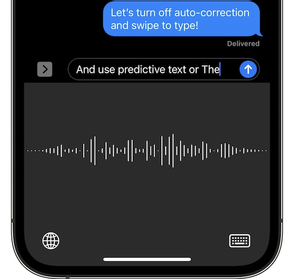 using dictation to add text on iPhone