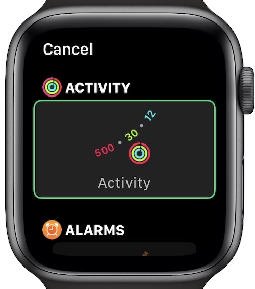 Activity complication for watch face