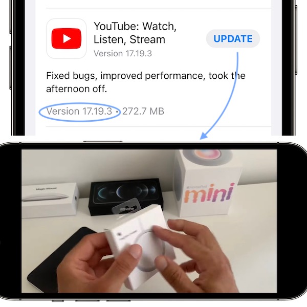 YouTube home bar bug fixed with update