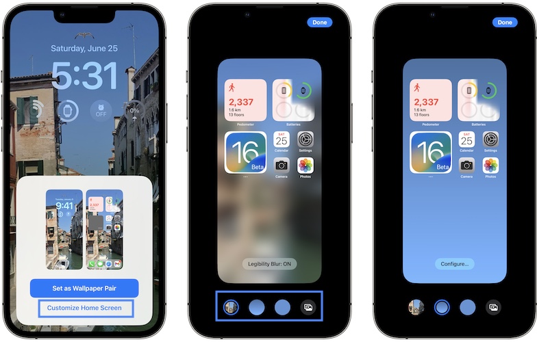 customize new home screen in ios 16