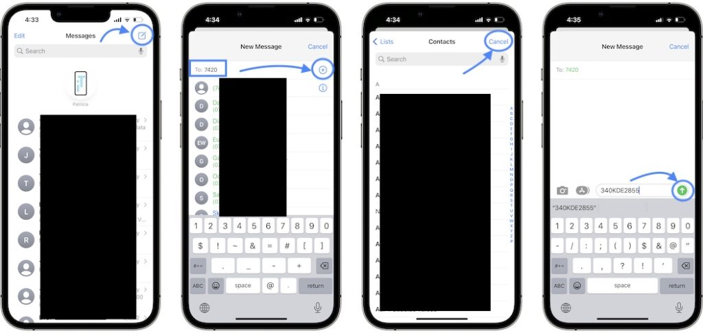 how to send short code sms on iphone