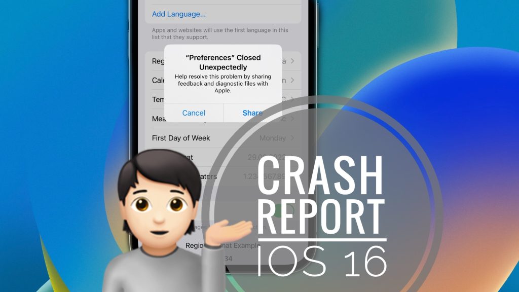 report bug popup in iOS 16