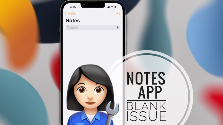 Notes app blank on iPhone
