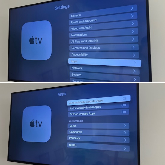 automatically update apps on apple tv