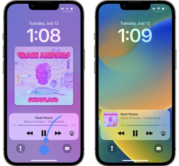 ios 15 music player on lock screen